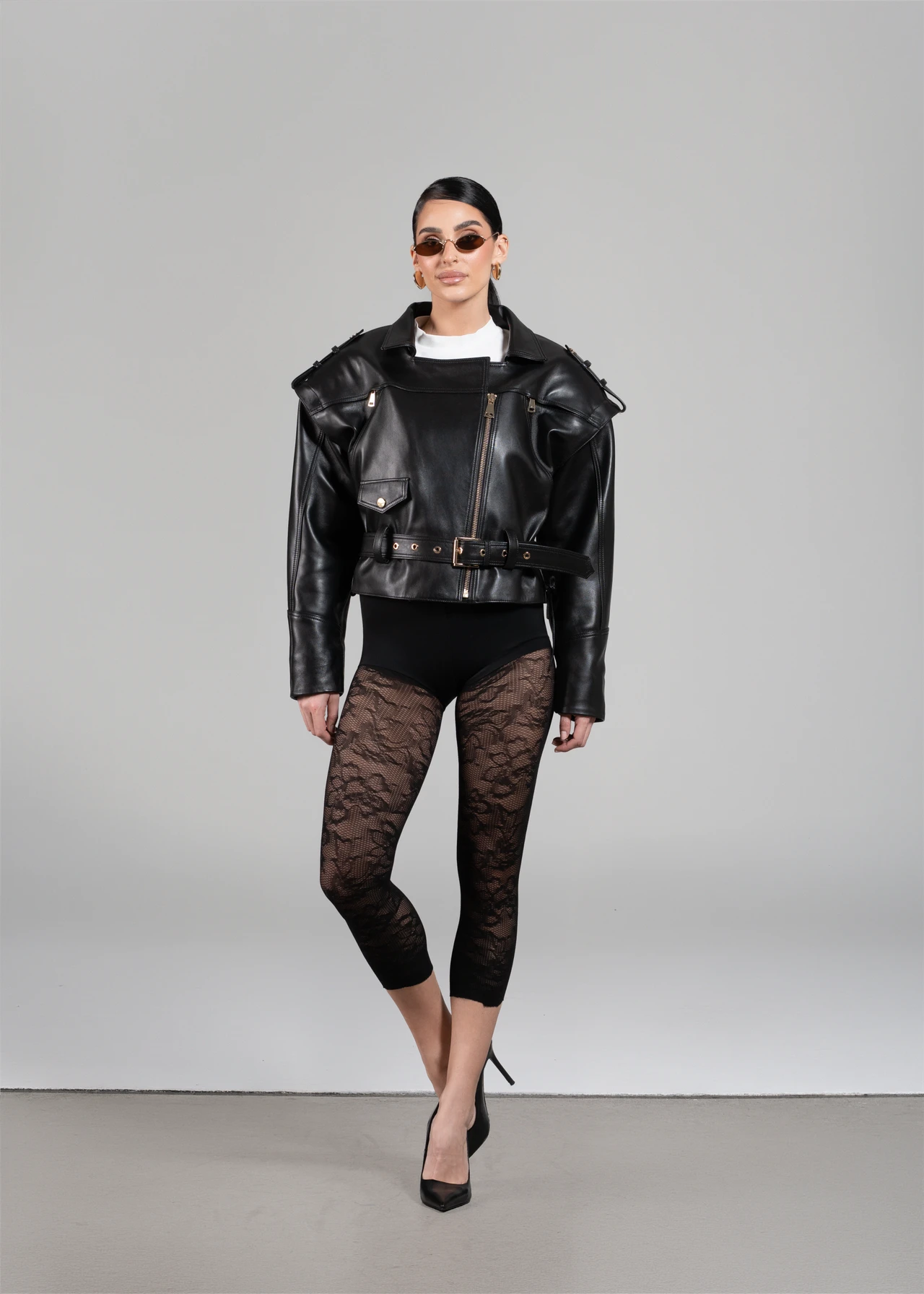 Biker Kožna Jakna/Prsluk - Crna